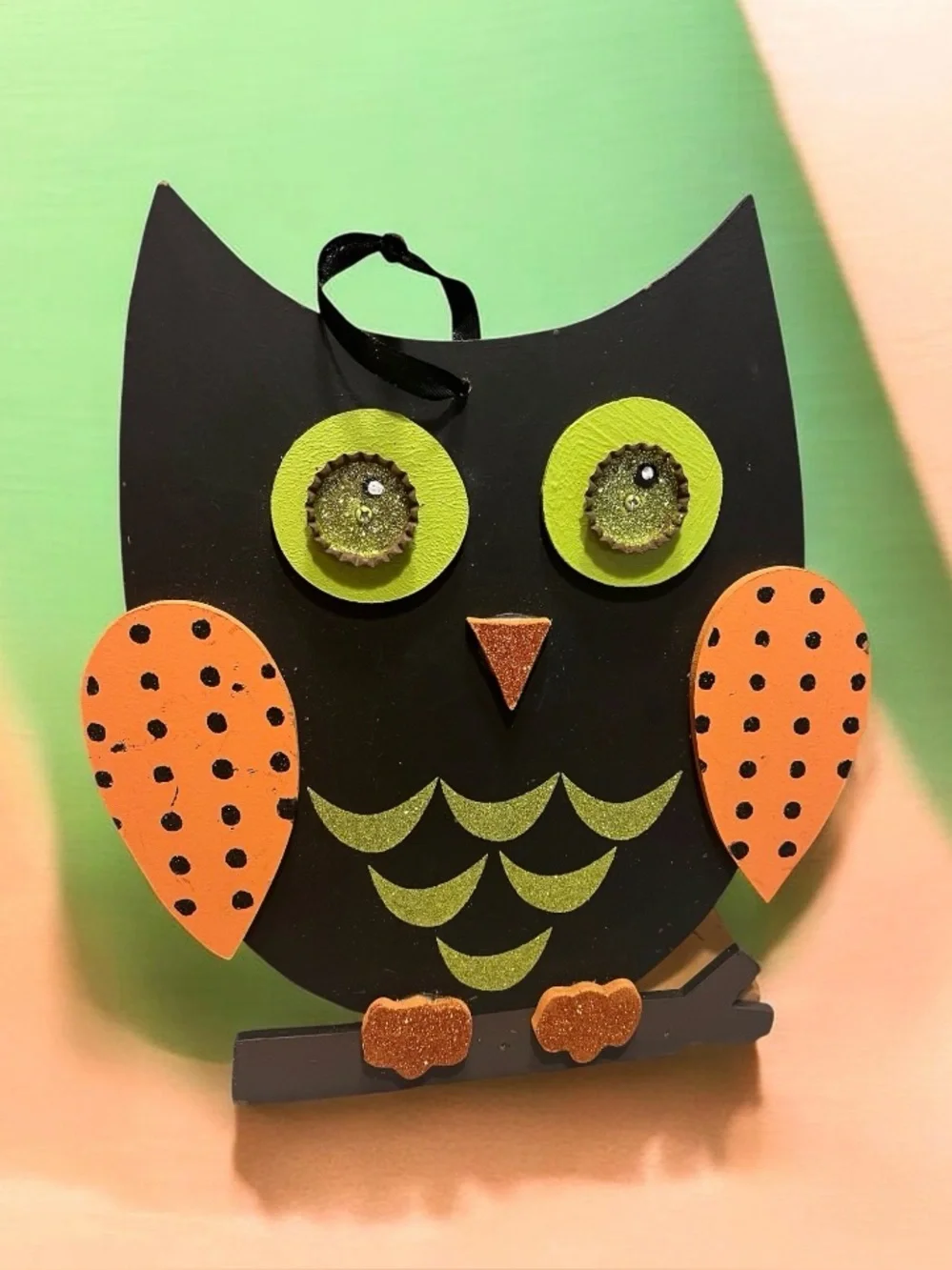 Vintage Wooden Owl Decor Halloween